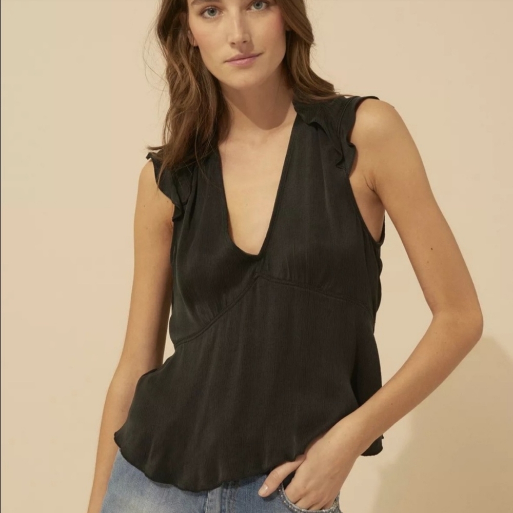 BA&SH Carey Silk Top- Black.Size 1 / Small. RARE.